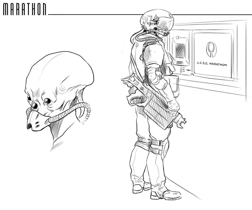 Marathon sketches by Deimos-Remus
