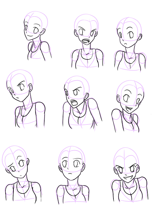 FREE female expressions base by Kyttias on DeviantArt