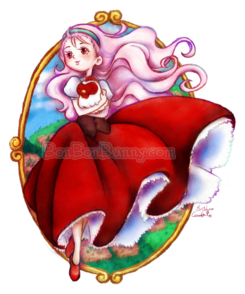 Popuri and chicken friend (Harvest Moon) by Bon-Bon-Bunny
