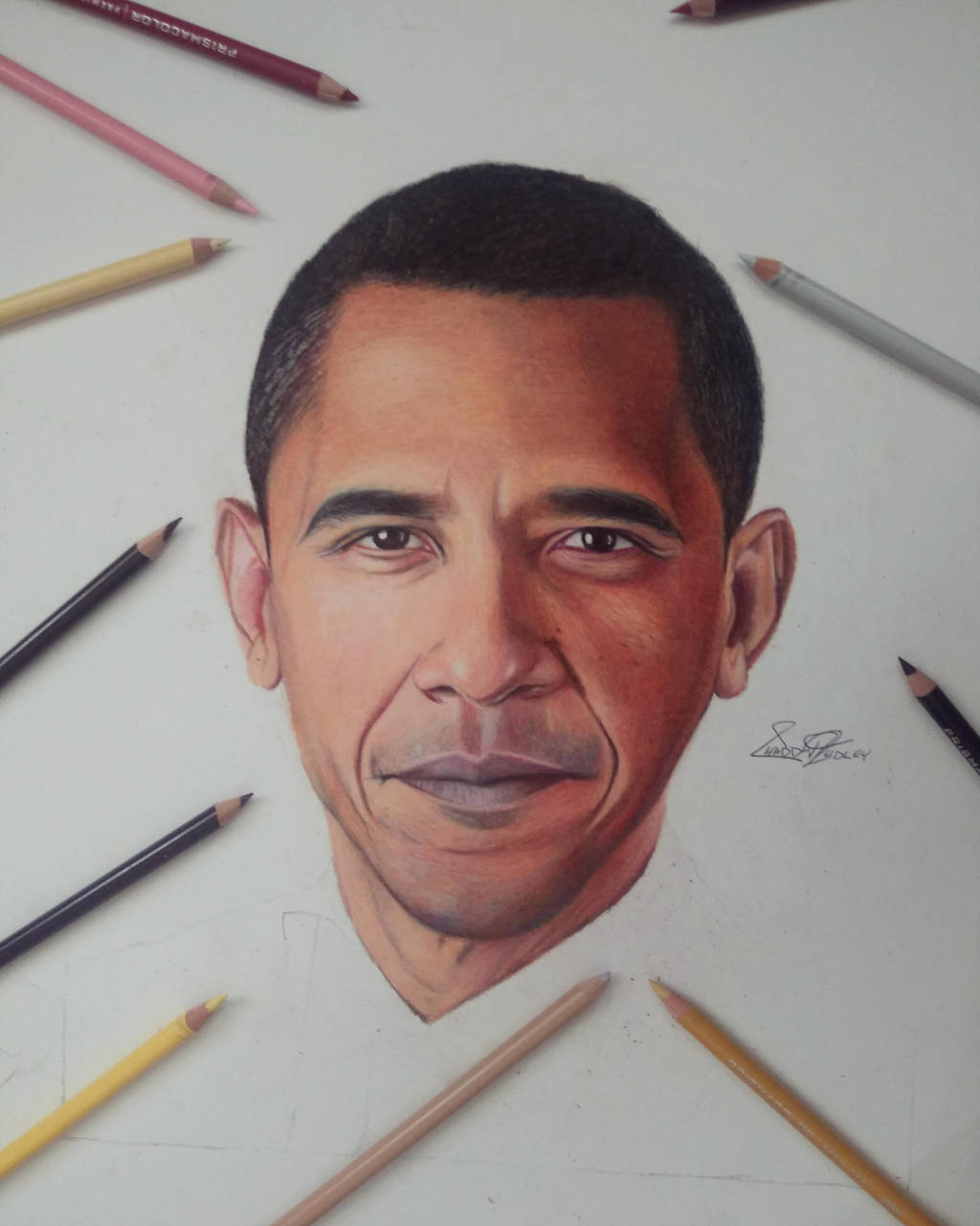 Drawing of Barrack Obama by cdudley25