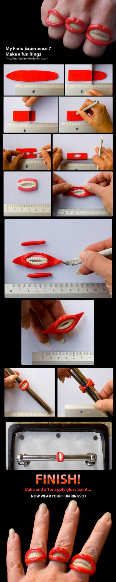 Fimo Fun Rings Tutorial by pongojam