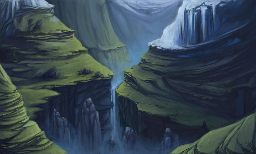 Ancient World: Waterfall by Kytru