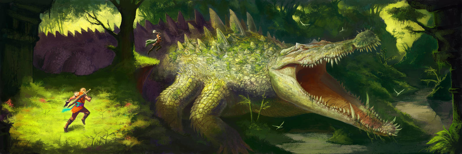 Battle of the Octosuchus by arvalis
