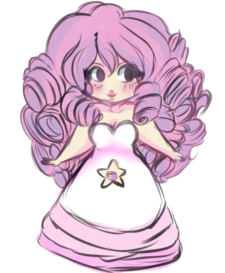 Rose Quartz from the stream I hosted! This is my favorite drawing out of all of them that I did.