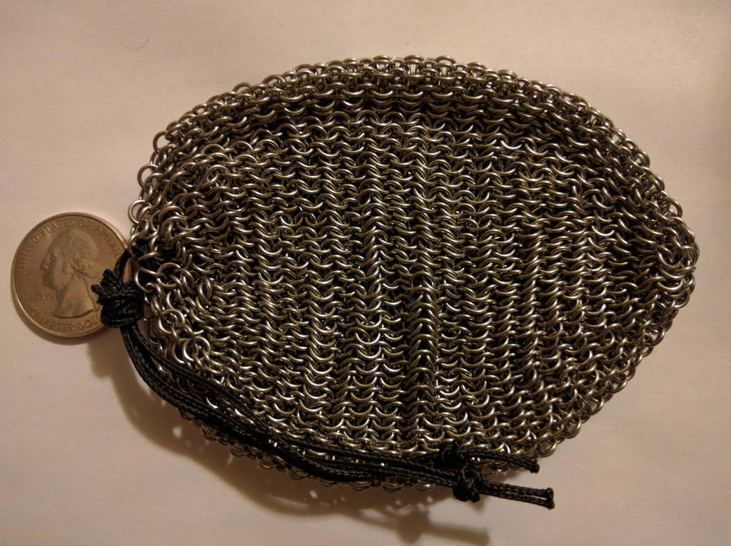 Chainmail pouch - Small links, full size, empty by demuredemeanor