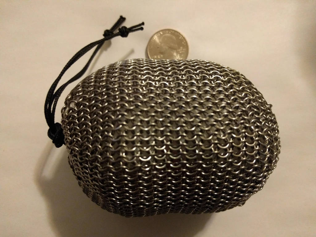 Chainmail pouch - Small links, full size, full by demuredemeanor