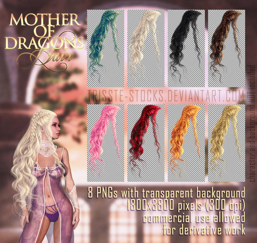 Mother Of Dragons HAIR STOCK by Trisste-stocks