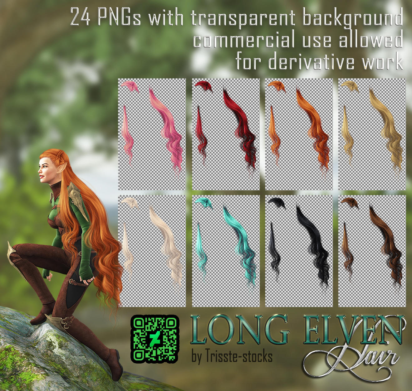 Long Elven HAIR STOCK by Trisste-stocks