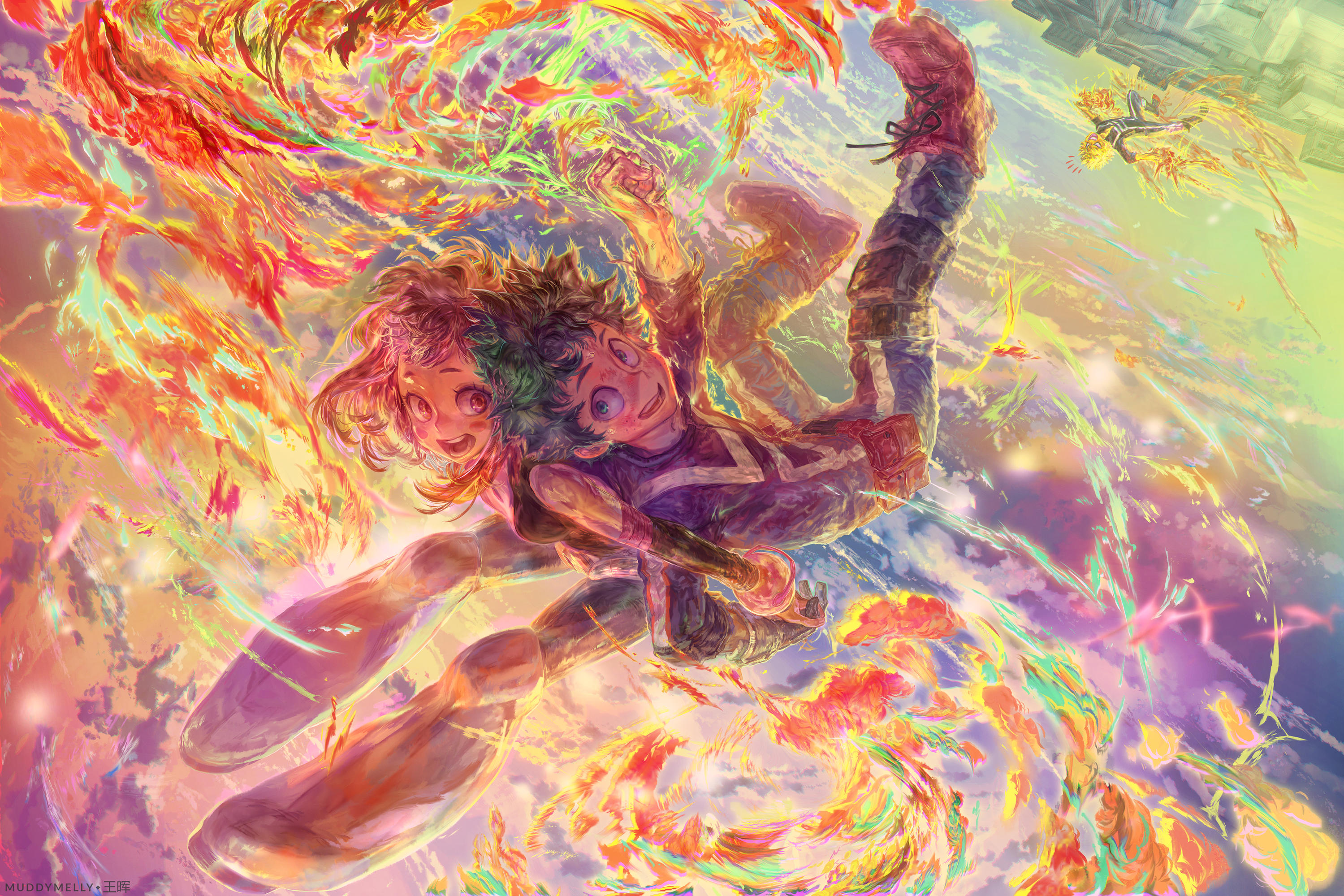 BNHA: Uraraka Ochaco + Midoriya Izuku by muddymelly