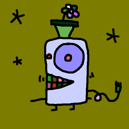 refrigerator with hat by muffaelucciole