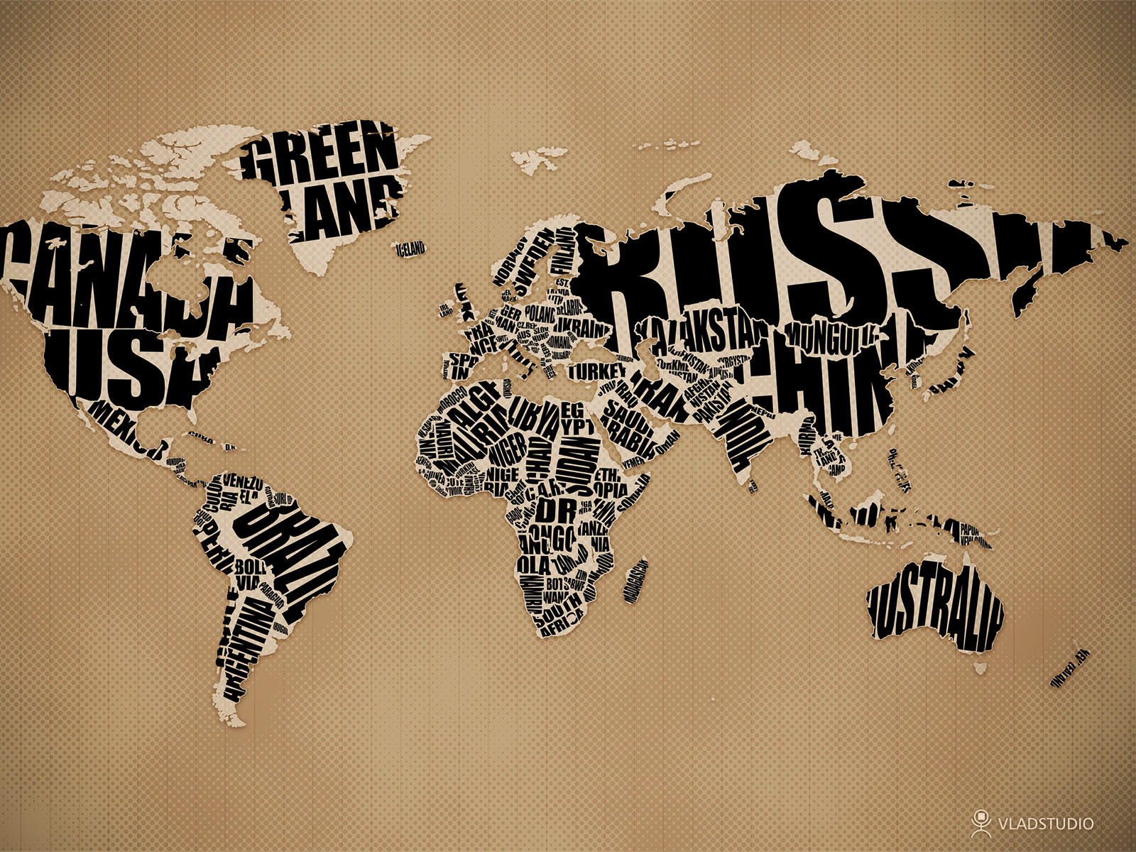 Typographic World Map by vladstudio