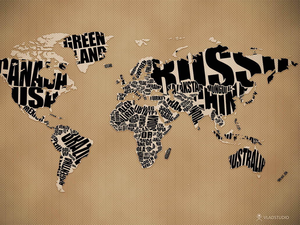 Typographic World Map by vladstudio