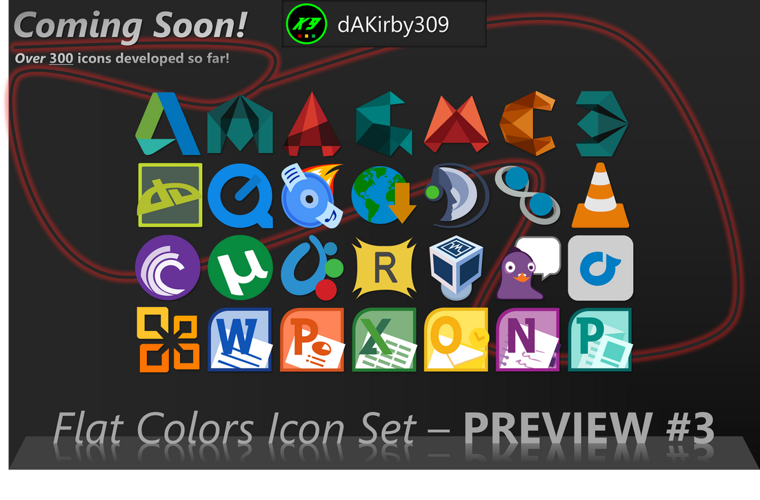Flat Colors Icon Set - PREVIEW #3 by dAKirby309