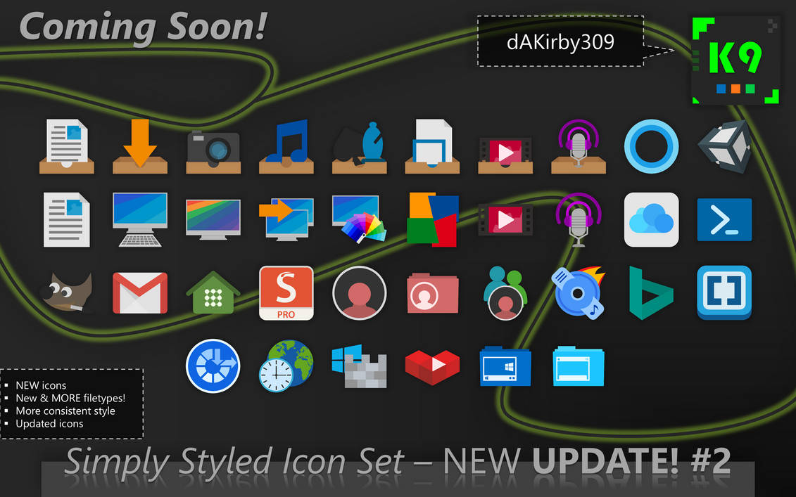 UPDATE PREVIEW #2 - Simply Styled Icon Set by dAKirby309