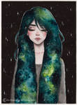 Day11 Inktober- Galaxy hair series 3/4 by ARiA-Illustration