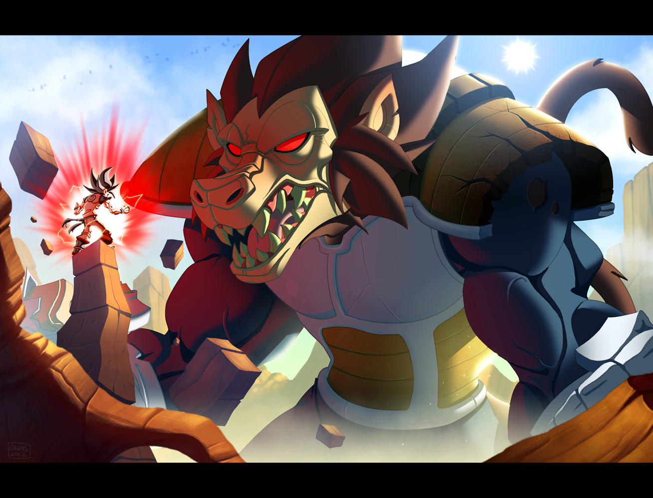 Goku Kaiohken VS Vegeta Ozharu by Javas