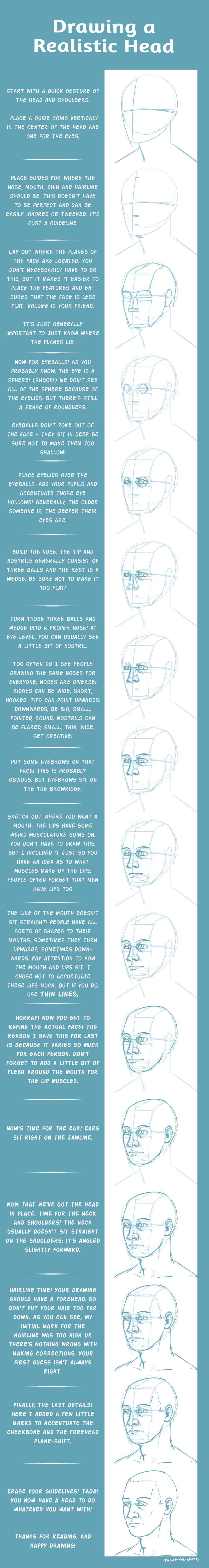 Drawing Realistic Heads - A Guide by Taylor-the-Weird