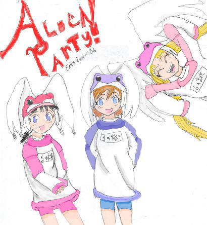Alien Party -coloured- by RoseStarBerry