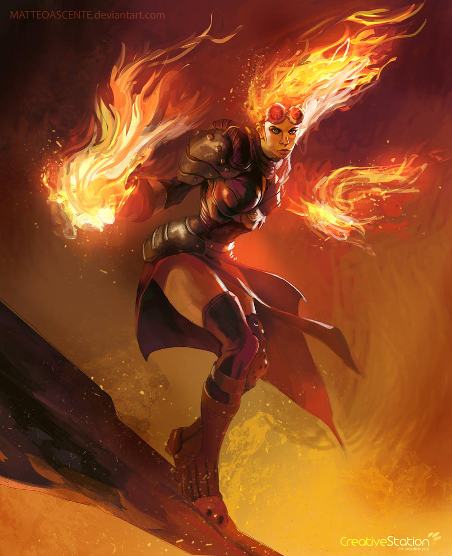 Chandra naalar fan art magic the gathering by MatteoAscente