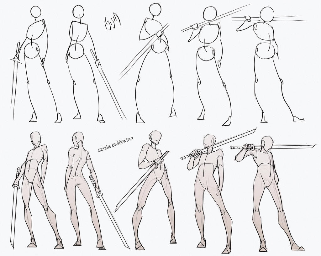 Self Practice - Swordsman Poses Pack by AzizlaSwiftwind on ...