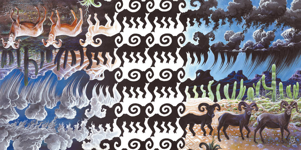 Escher tessellation Rams by Hop41