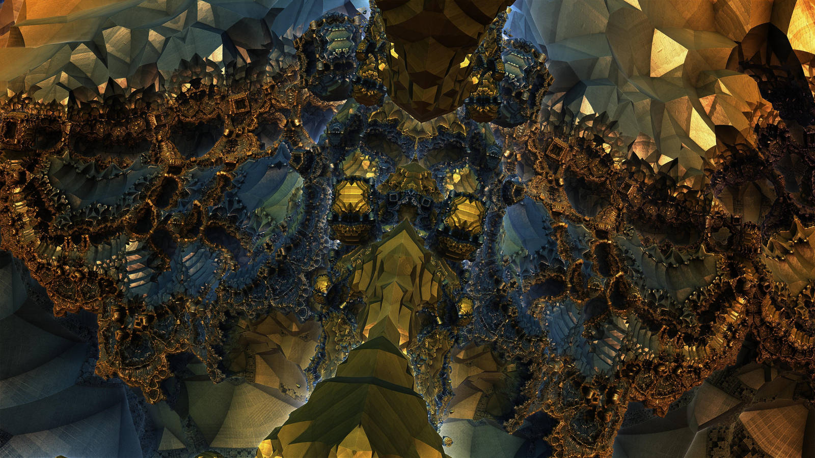 Golden Gates 3300 - The Pyrit Cave - Mandelbulb 3D by schizo604