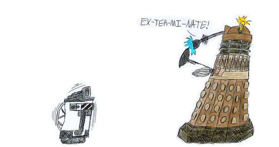 WALL-E and a Dalek by PonellaToon