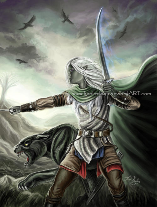Drizzt and Guenhwyvar by keelerleah