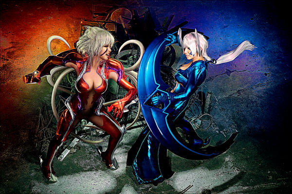Witchblade: Amaha vs. Shiori by BlackMageAlodia