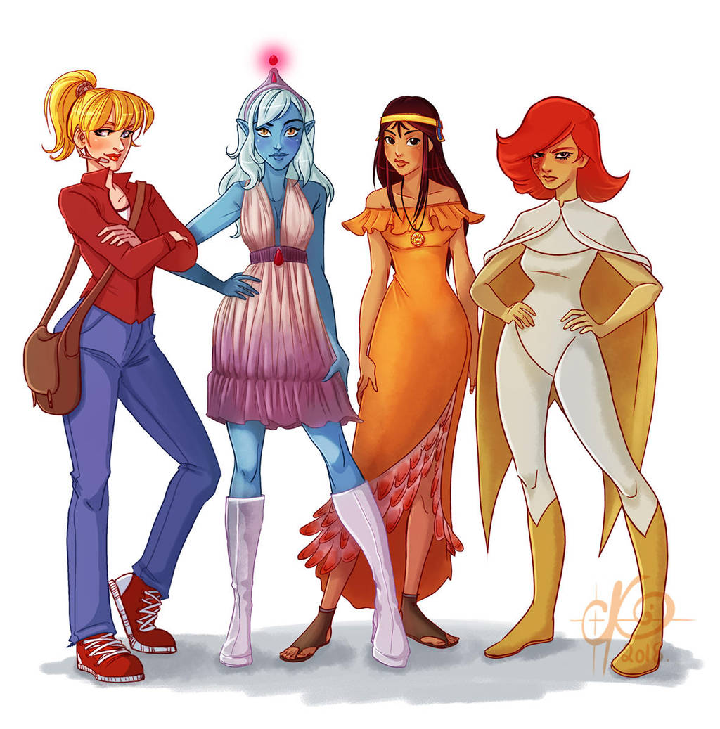 Commission : 4 Heroines by coda-leia