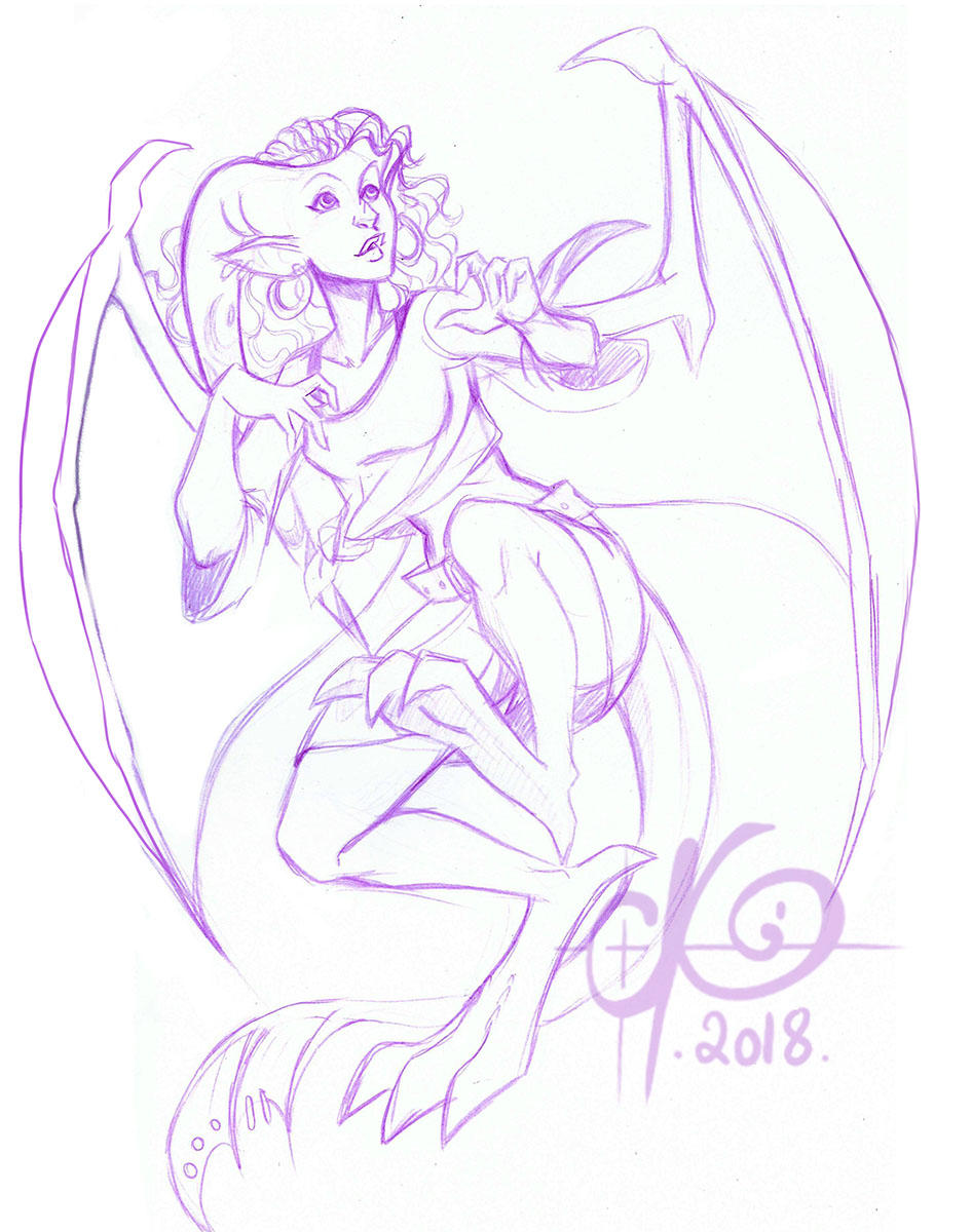 Violet Melusine sketch by coda-leia