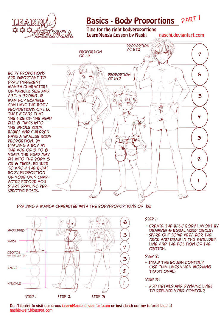 Learn Manga: body proportions by Naschi on DeviantArt
