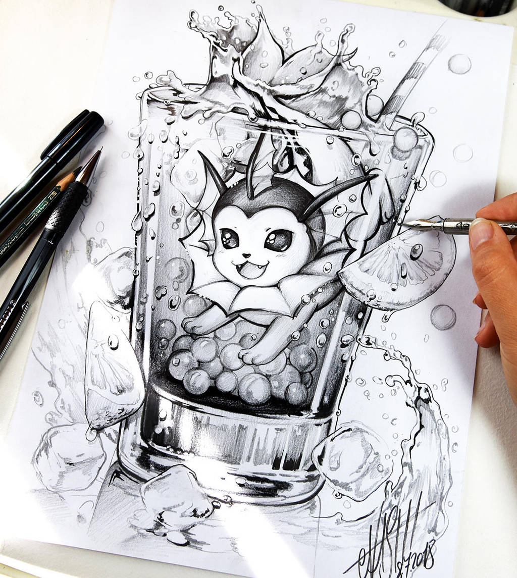 Vaporeon pencil drawing by Naschi on DeviantArt