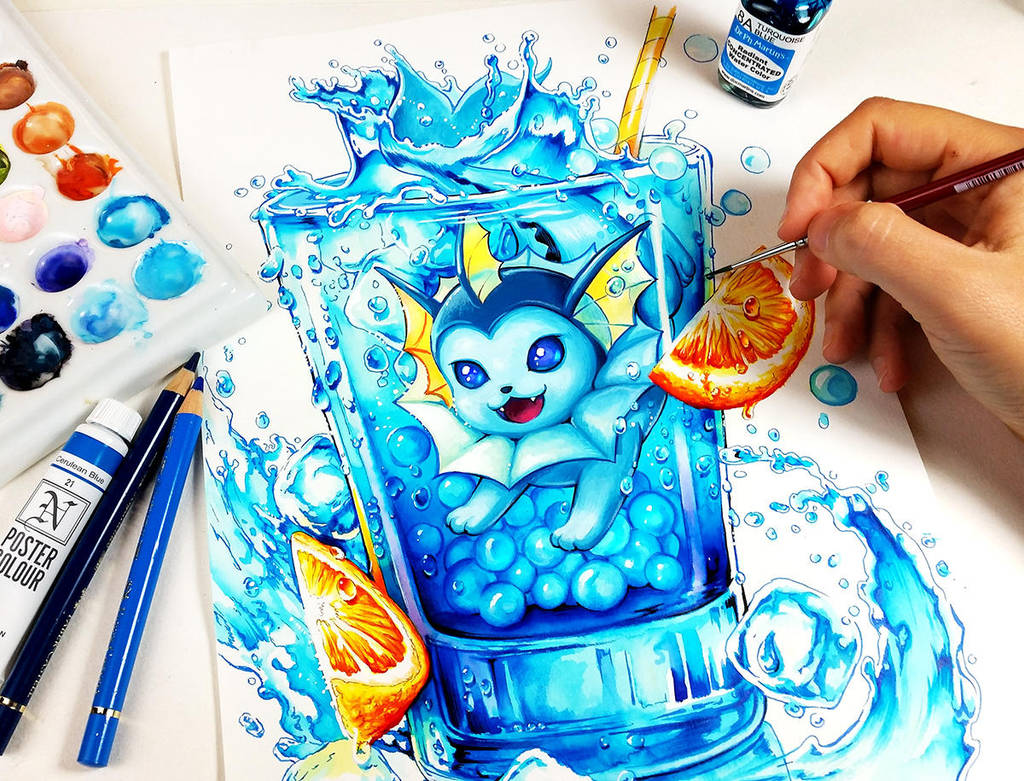 Vaporeon Water crush by Naschi