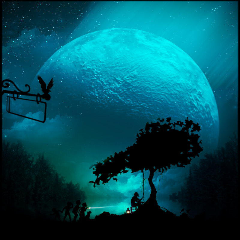 silhouettes in the night