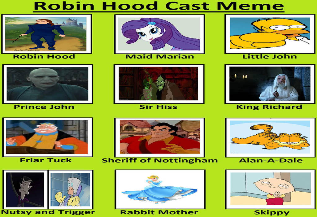 My Robin Hood Cast Meme by gxfan537 on DeviantArt