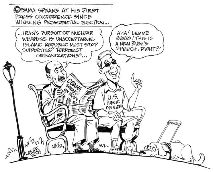 Obama speaks on Iran by Latuff2