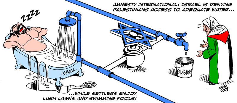 Israel curbing water by Latuff2