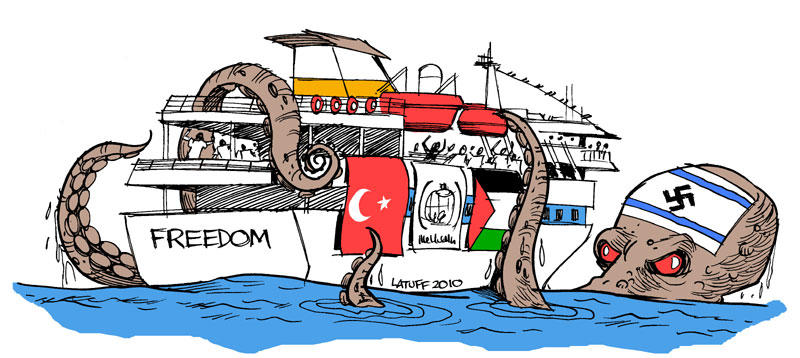 BASTARDSGaza aid ship attacked by Latuff2