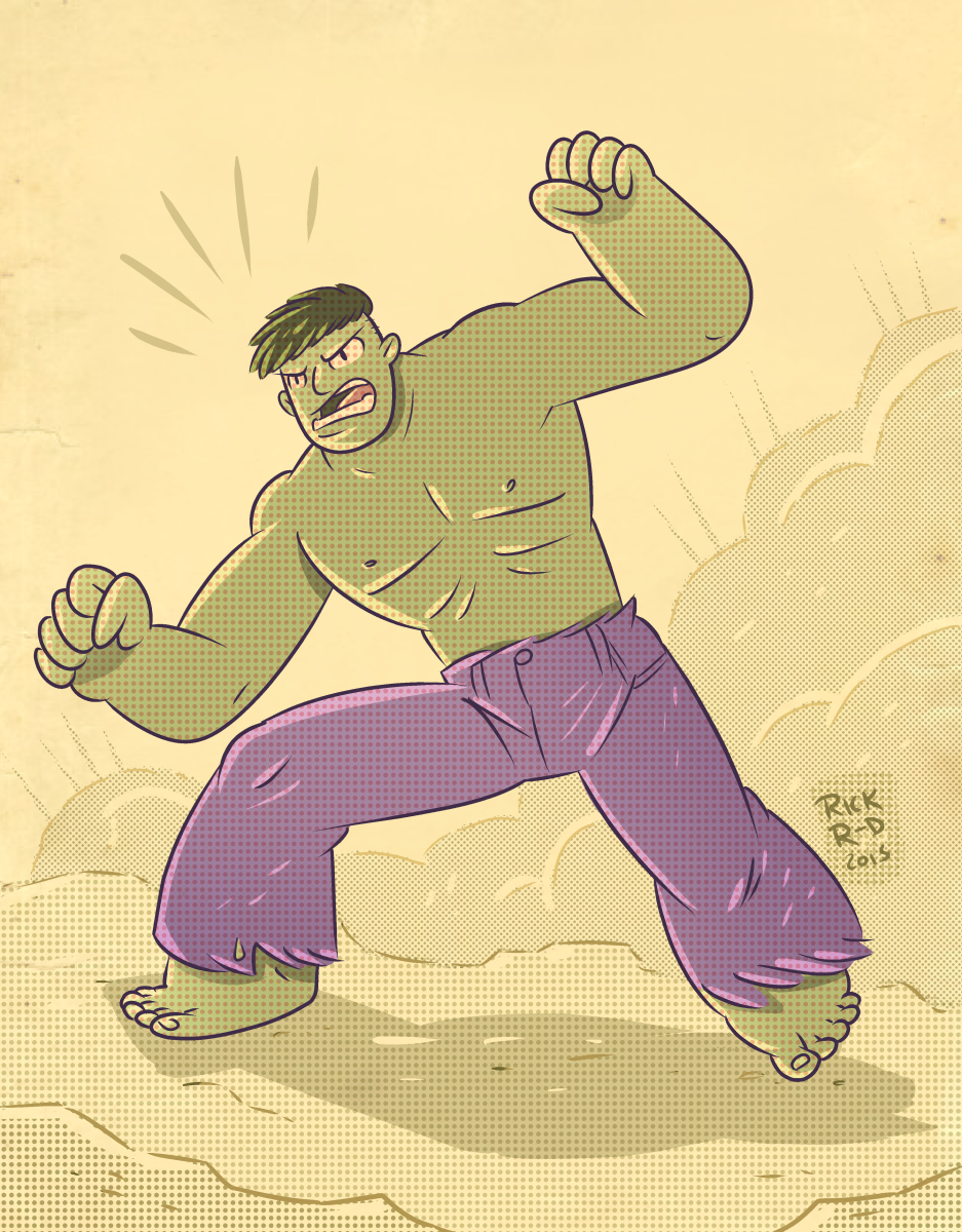 The retro Incredible Hulk by rickruizdana