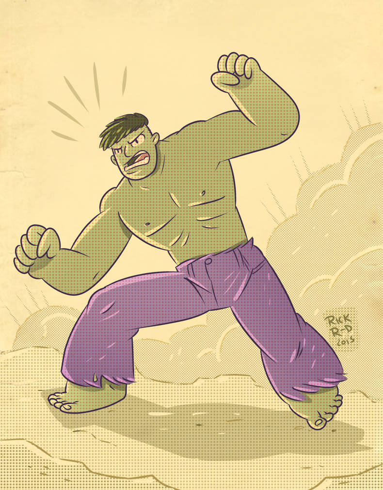 The retro Incredible Hulk by rickruizdana