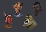 study cartoon style heads by VuBui91