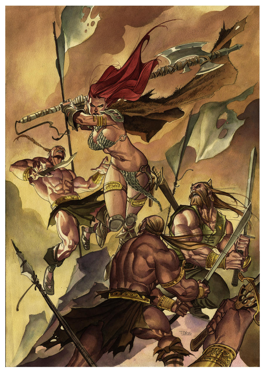 Red Sonja Pinup Colored by taguiar