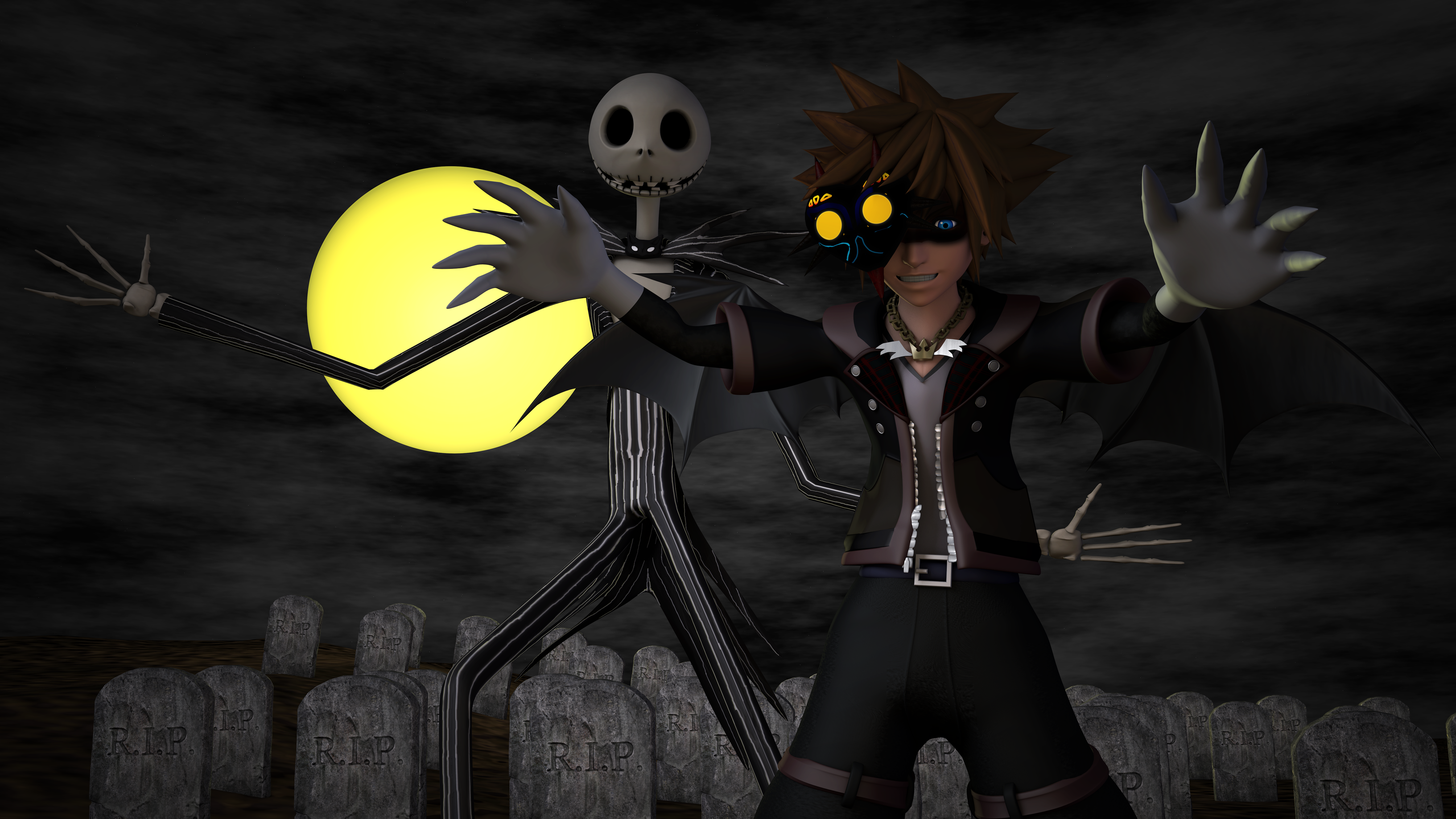 KH3 Halloween Town Sora and Jack Skellington by TheRPGPlayer