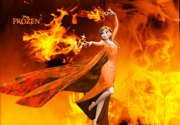 Wallpaper - Frozen - Anna the Fire Princess by LordBlackTiger666