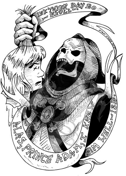 Inktober Day 20 - Skull by DragonPress