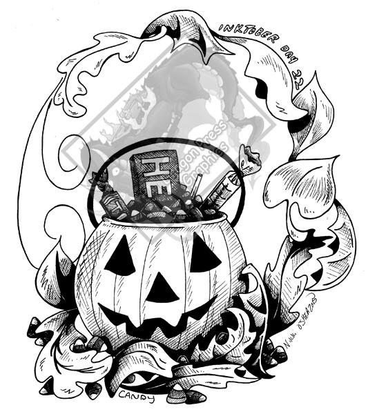Inktober Day 22 Candy by DragonPress