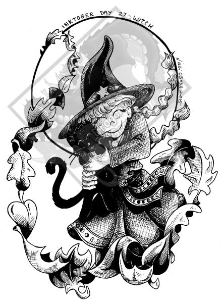 Inktober Day 27 - Witch by DragonPress