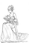 girl reading a book by Meibatsu