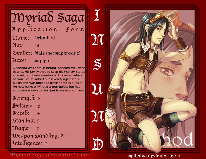 Myriad-Saga Form: Orionhod by Meibatsu